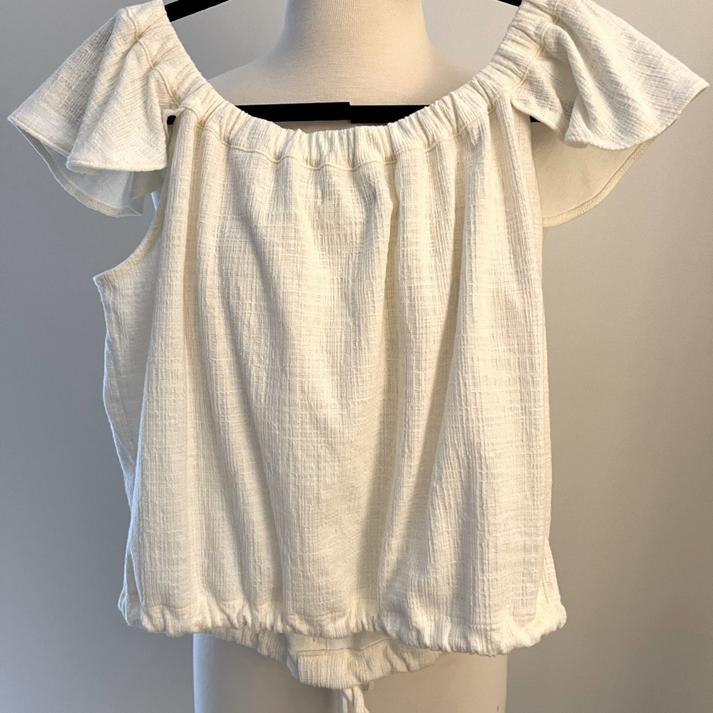 Madewell Top With Flutter Sleeves. Size L - image 5